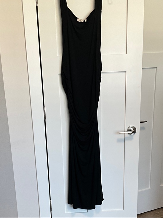 Nom Dresses & Skirts - Black Sleeveless Maxi Dress with Draped Side Detail